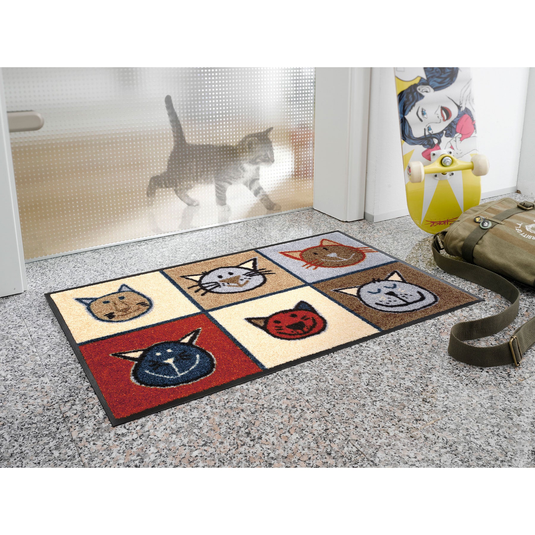 Fußmatte 50x75 Miau Miau anthrazit