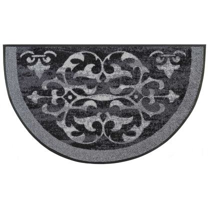 Fußmatte 50x85 Round Ornaments anthrazit halbrund
