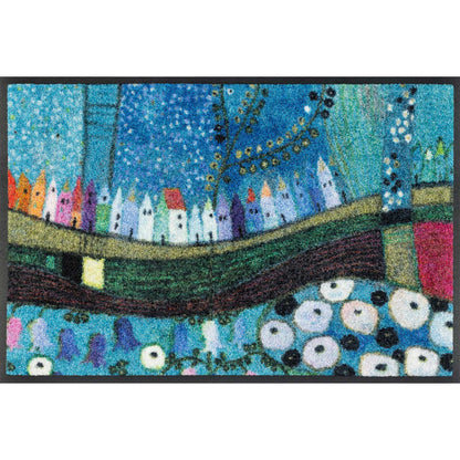 Fußmatte 40x60 Stadt in Blau blau