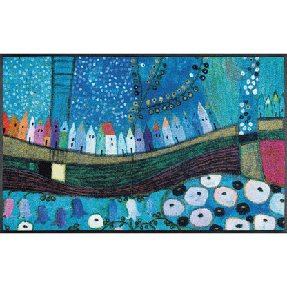 Fußmatte 50x75 Stadt in Blau blau