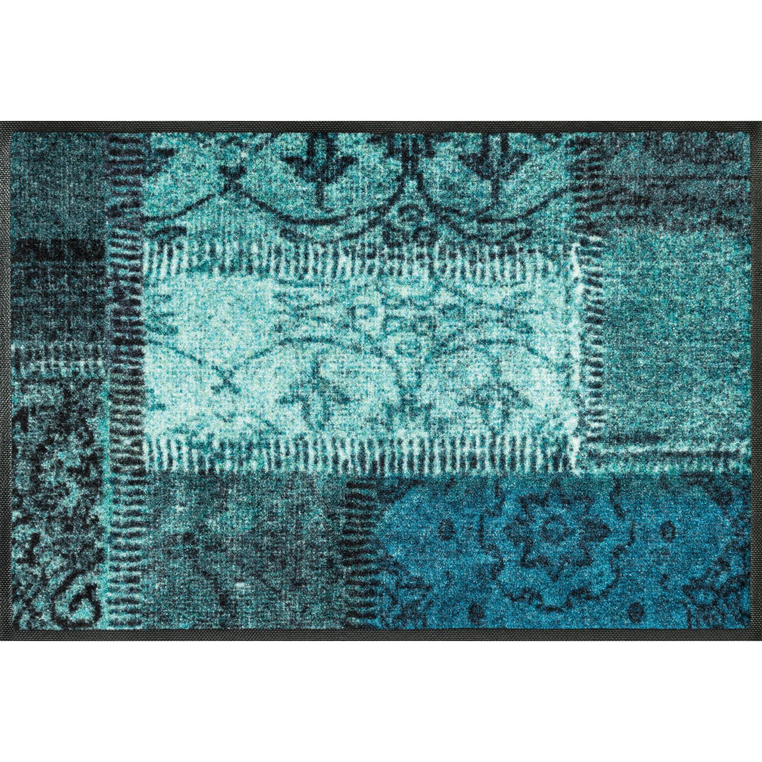 Fußmatte 50x75 Vintage Patches türkis grün