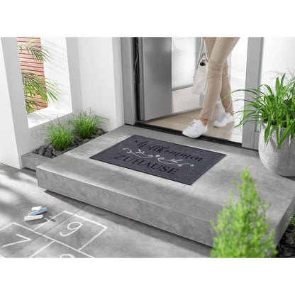 Fußmatte 50x75 Willkommen Zuhause anthrazit