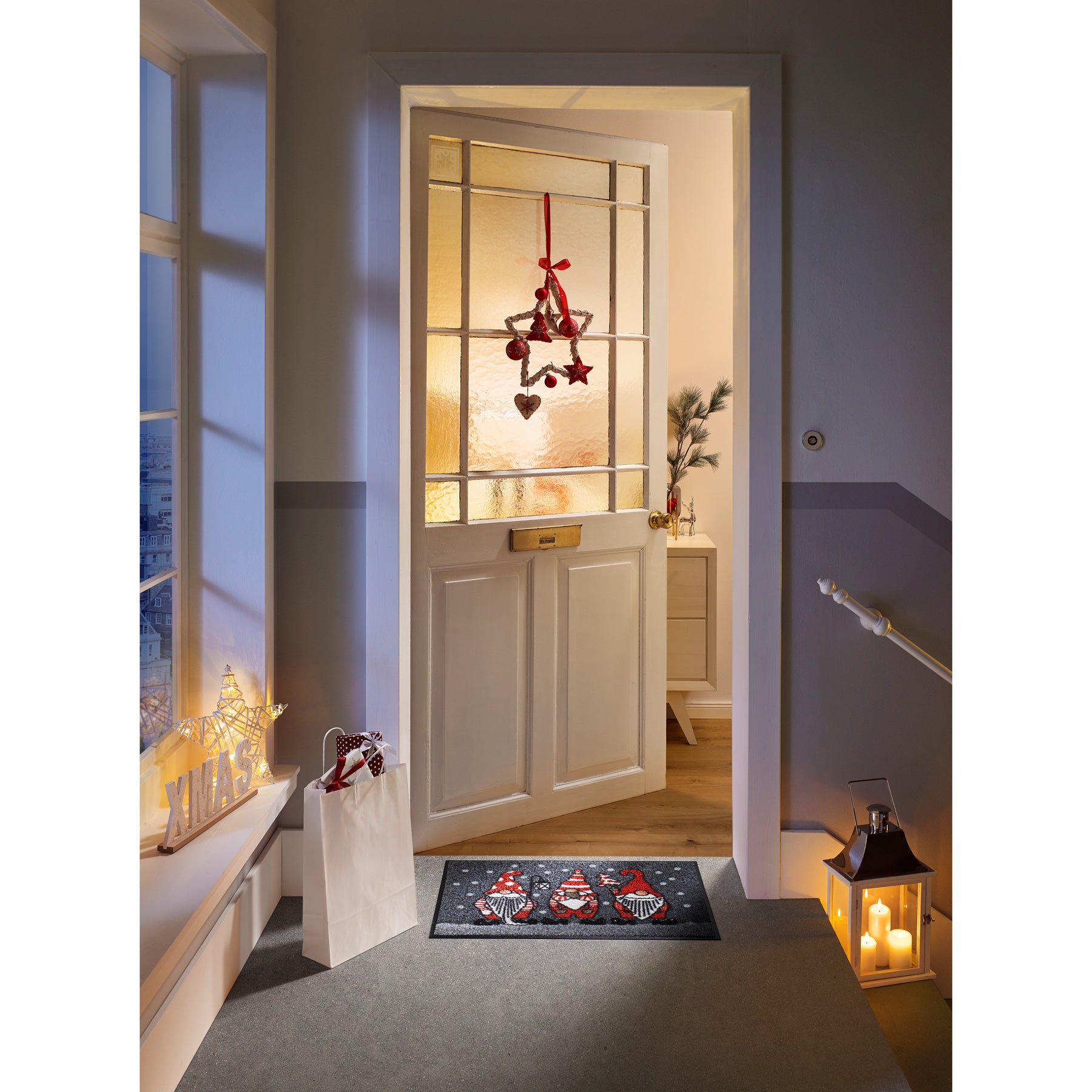 Fußmatte 40x60 Winterzwerge rot