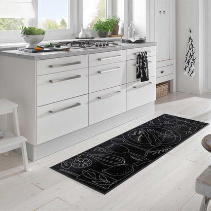 Teppichläufer 60x180 Fine Dining schwarz