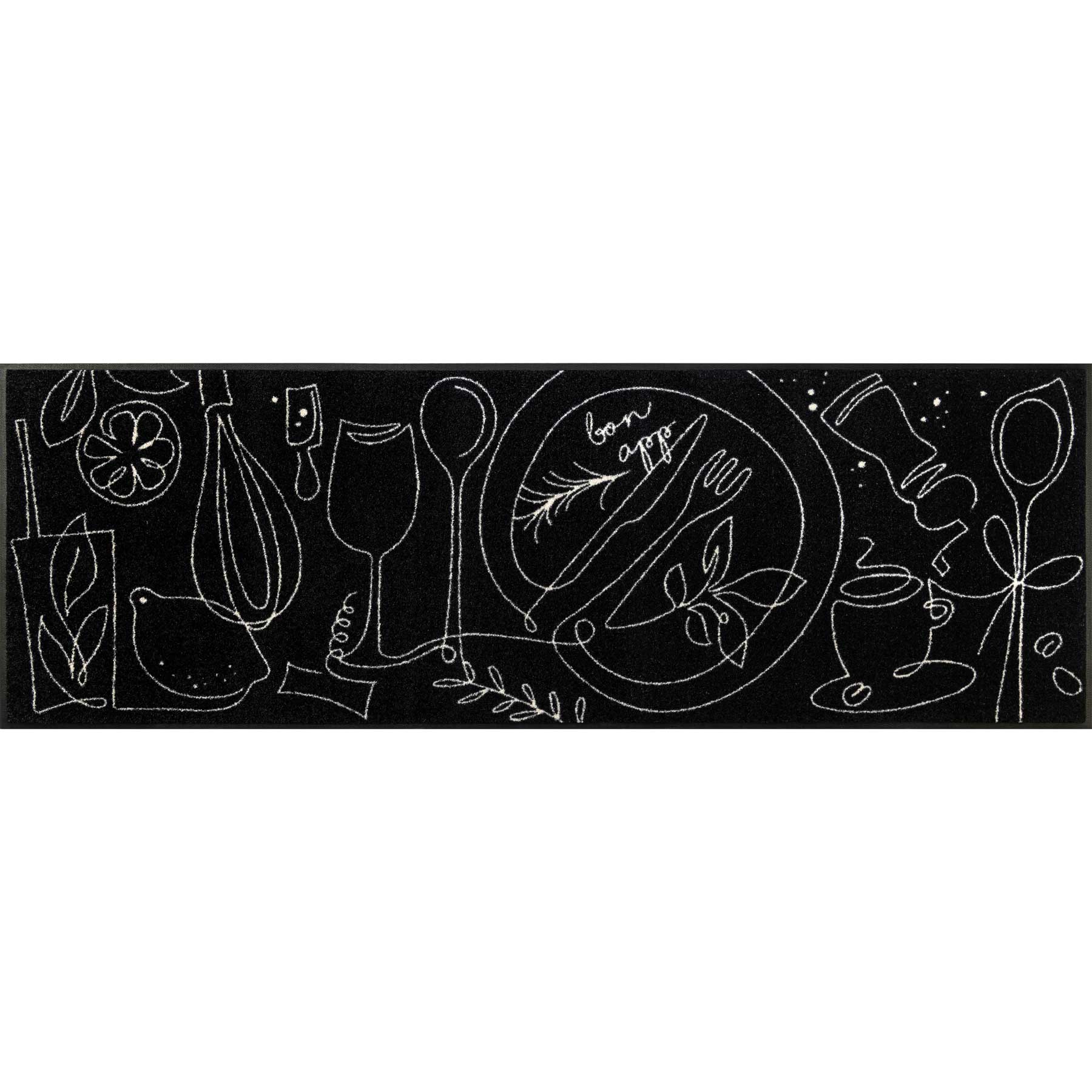 Teppichläufer 60x180 Fine Dining schwarz