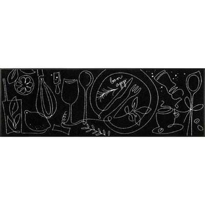 Teppichläufer 60x180 Fine Dining schwarz