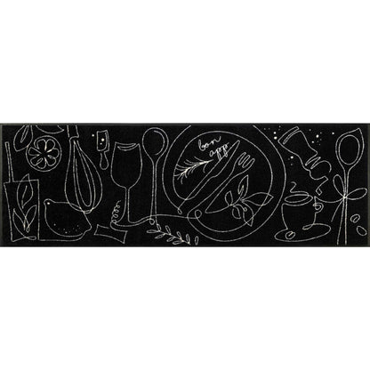 Teppichläufer 60x180 Fine Dining schwarz