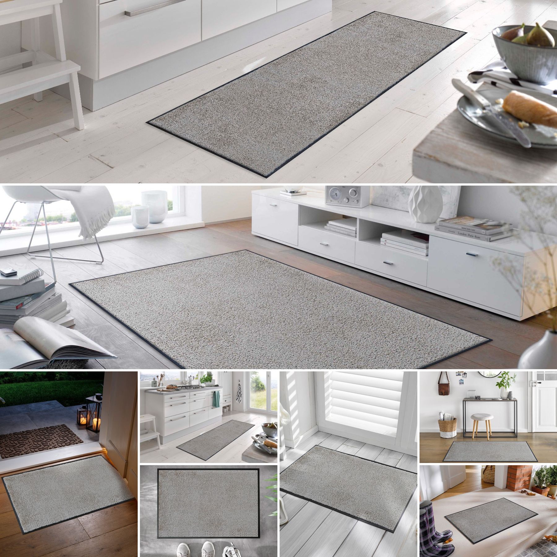 Fußmatte 75x120 Cool Grey silber