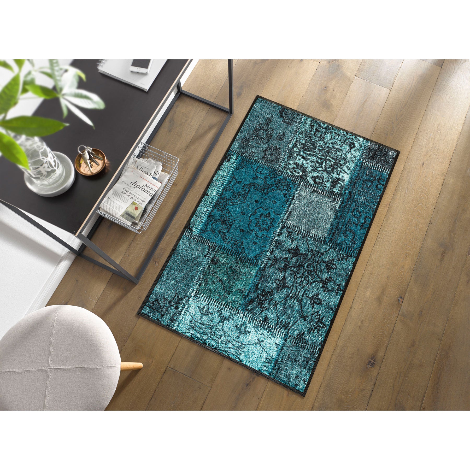 Fußmatte 75x120 Vintage Patches türkis grün