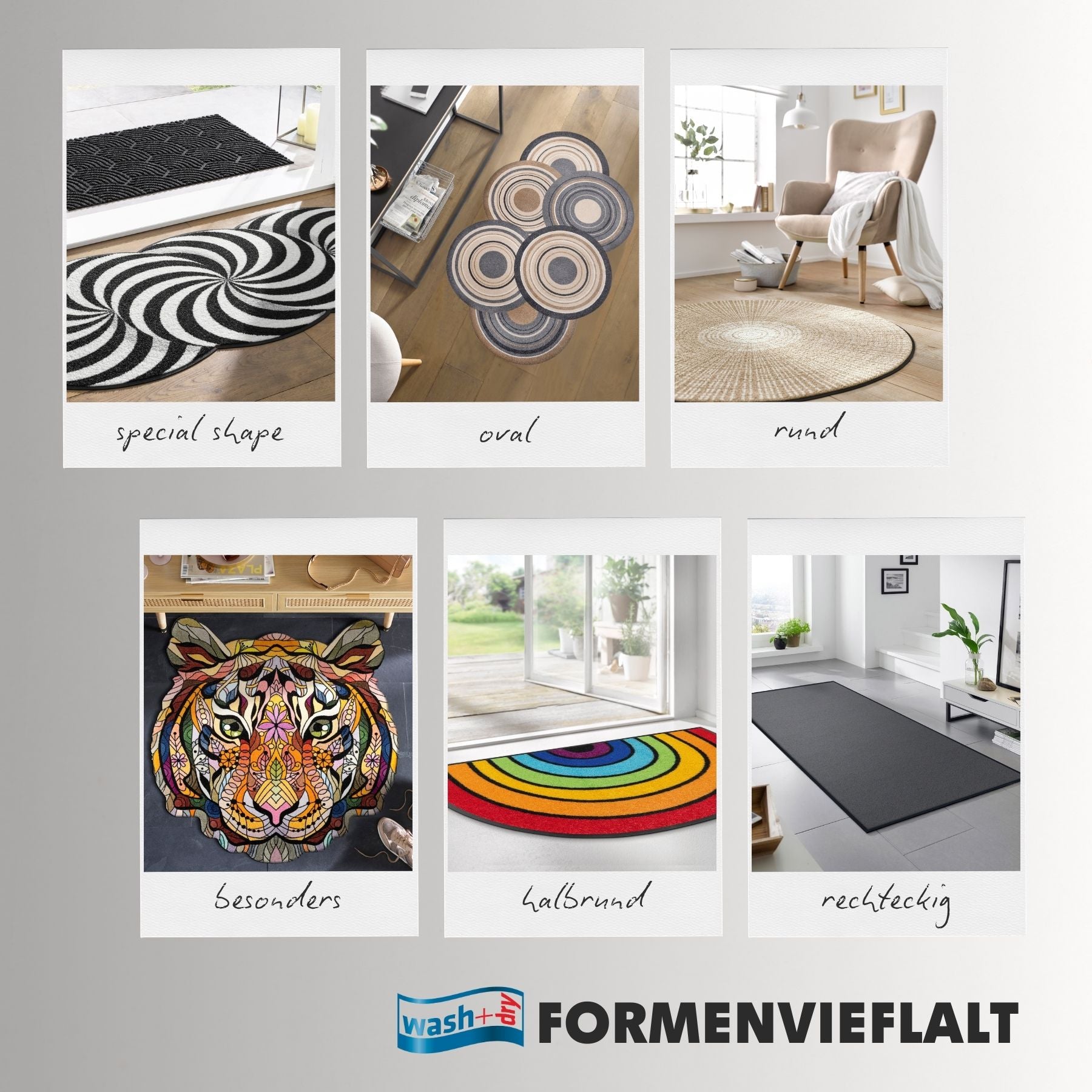 Fußmatte 85x85 Sonnenglück gelb rund