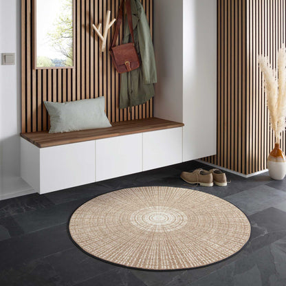 Matte rund 115x115 Cascara beige