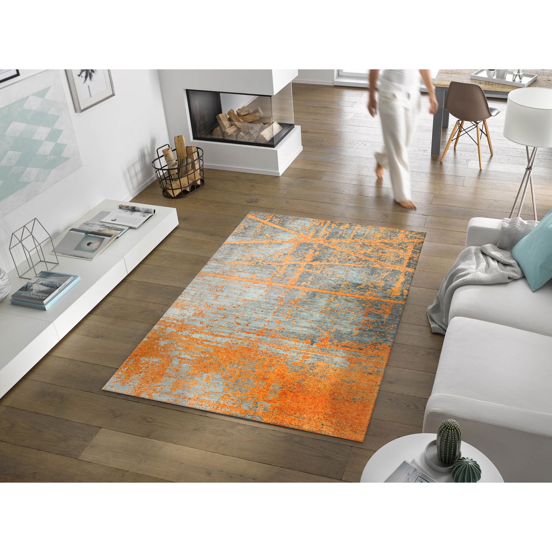 Wohnteppich 140x200 Rustic orange