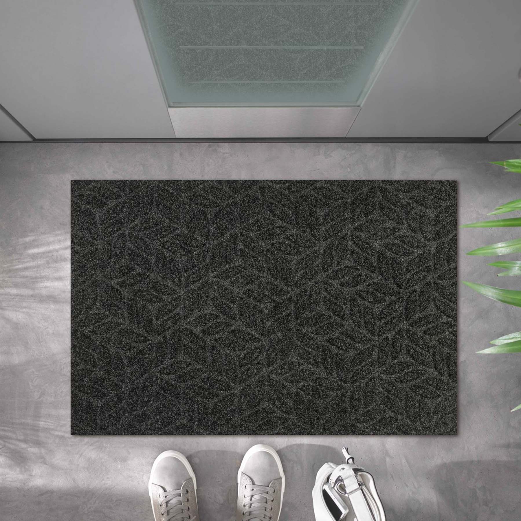 Fußmatte 45x75 Dune Leaves Dark Grey anthrazit