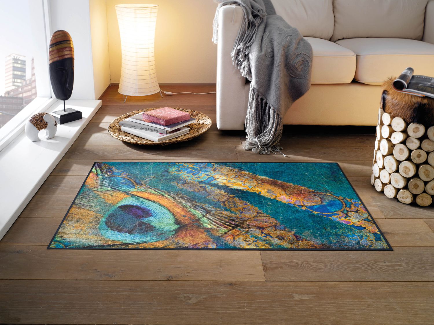 Fußmatte 75x120 Exotic Pavo blau