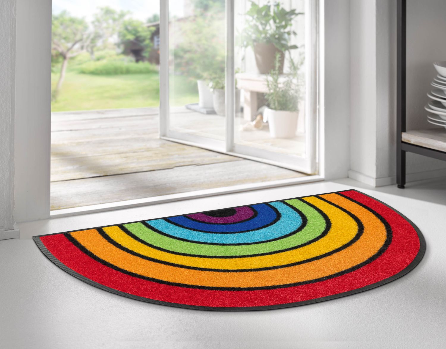 Fußmatte 50x85 Round Rainbow halbrund