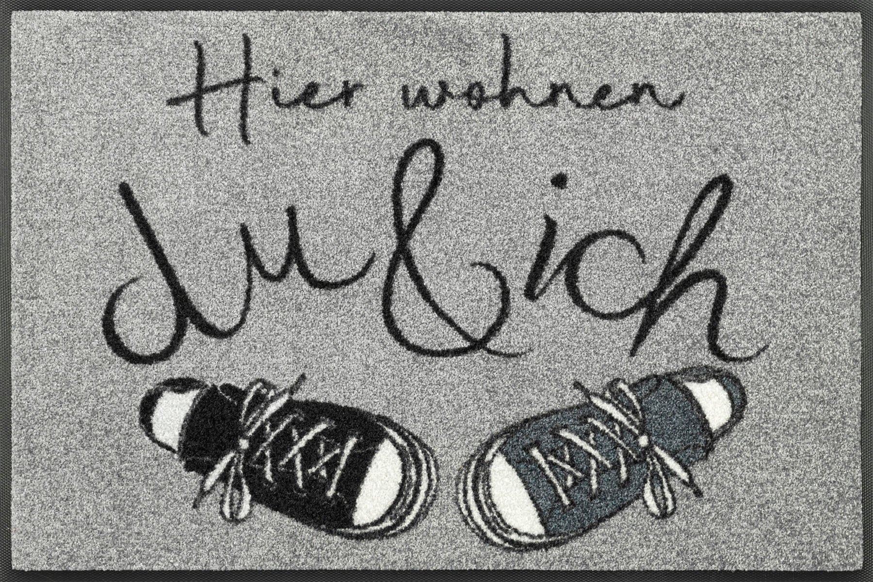Fußmatte 50x75 Hier wohnen... grau