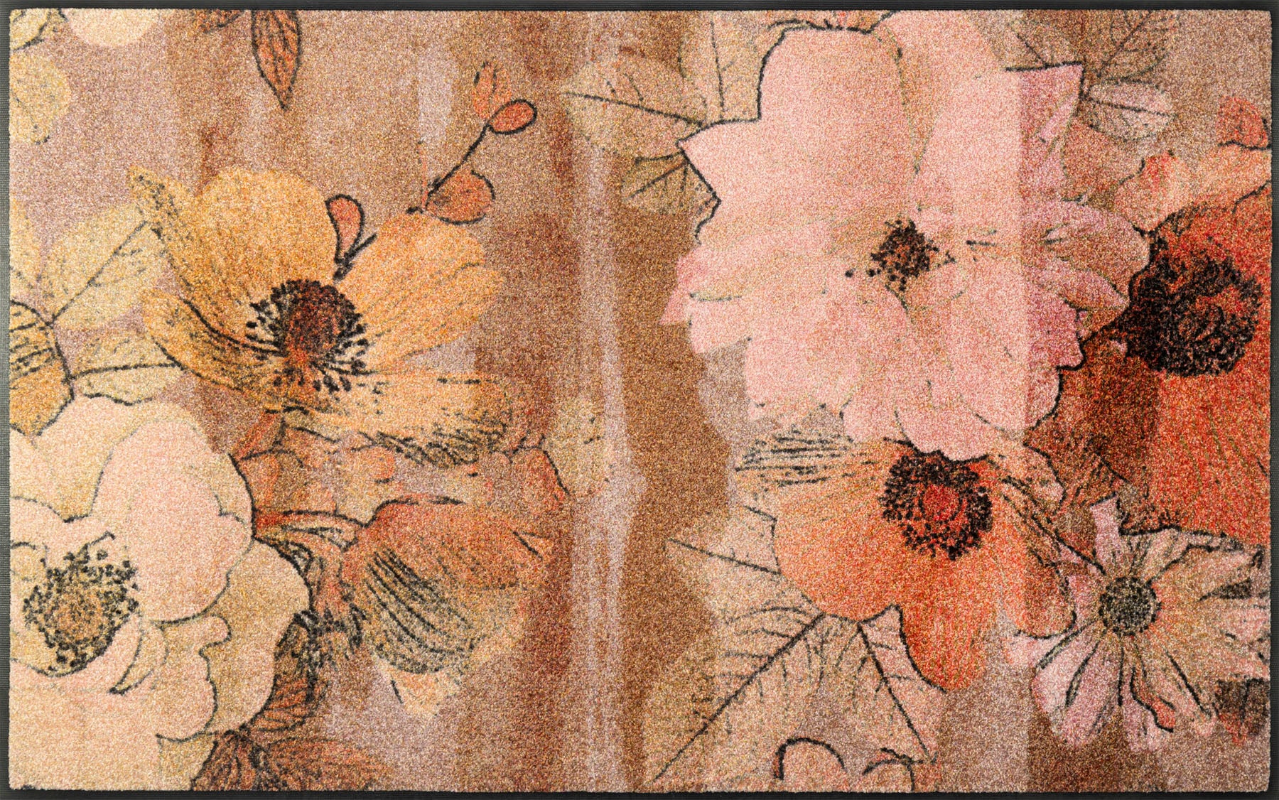 Fußmatte 75x120 Retro Roses orange